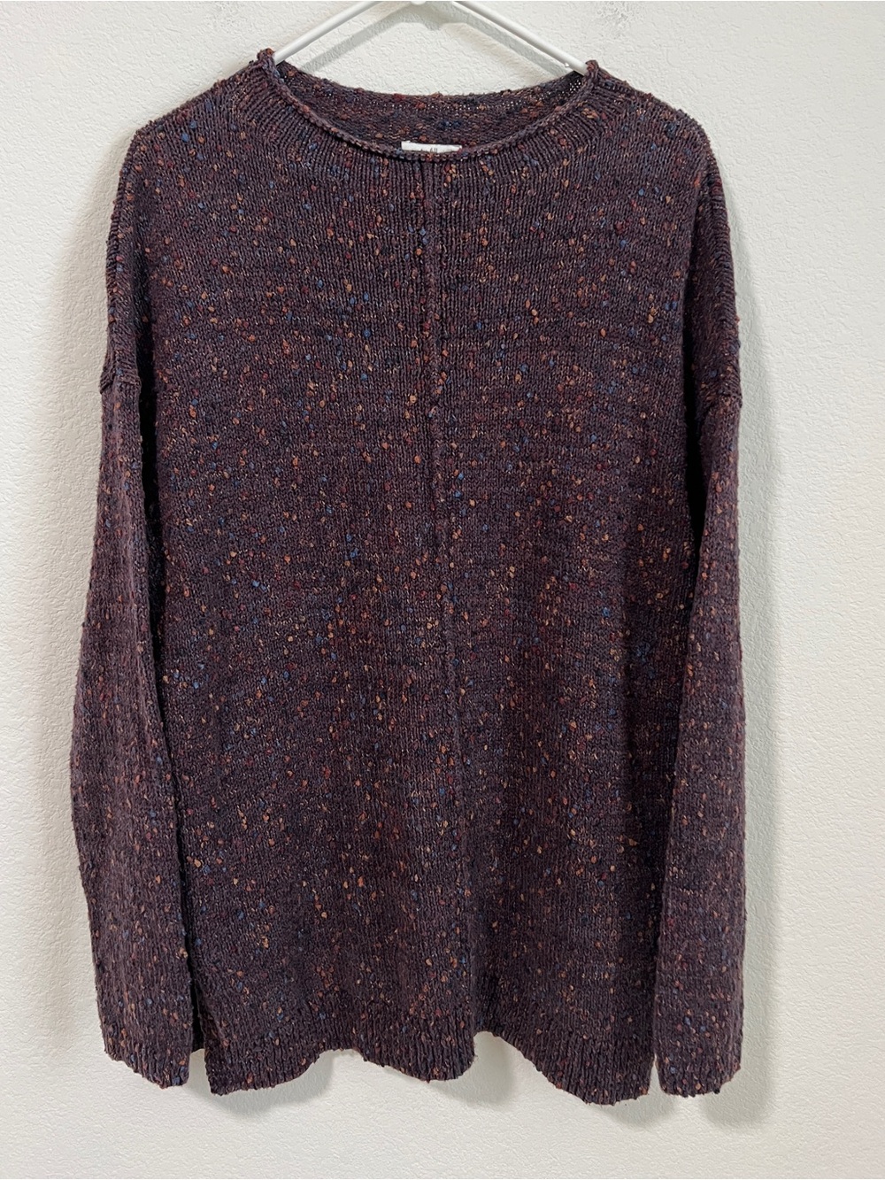 J Jill Cozy Speckled Knit Sweater Brown Multicolor Soft Fall Winter Pullover